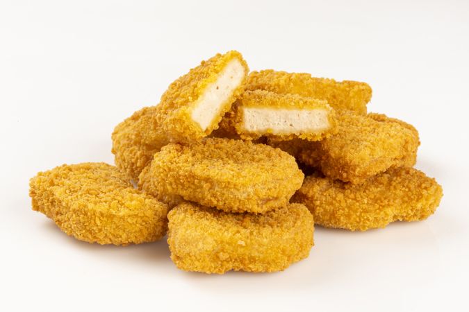 Fried chicken nuggets isolated
