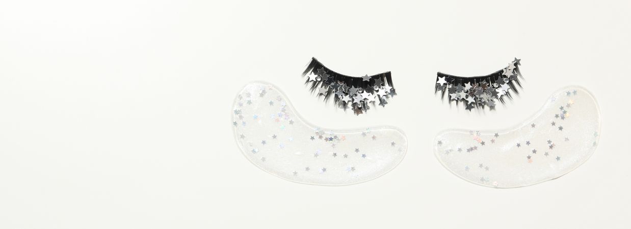 concept of cosmetology tools and beauty treatment, false eyelashes