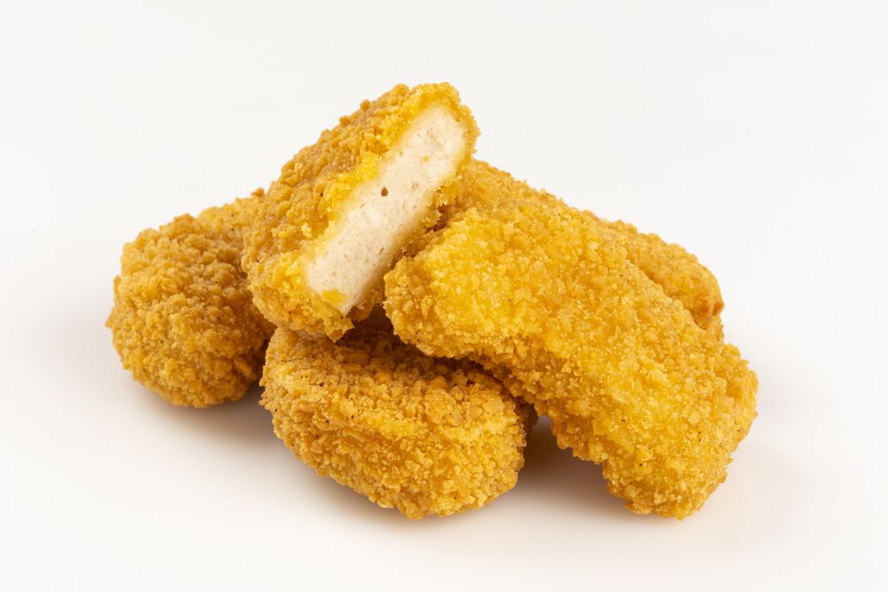 Fried chicken nuggets isolated