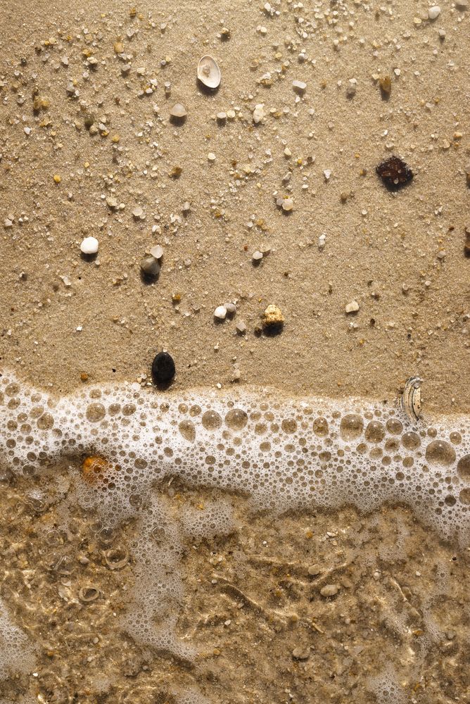 Closeup of gravel on the shore