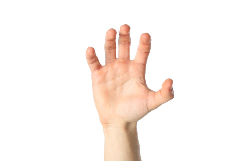Male hand isolated on blank background. Gestures
