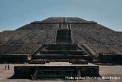 Front view of ancient pyramids in Teotihuacan Valley 5l7EV0