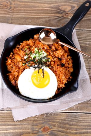 Kimchi Fried Rice with Egg.