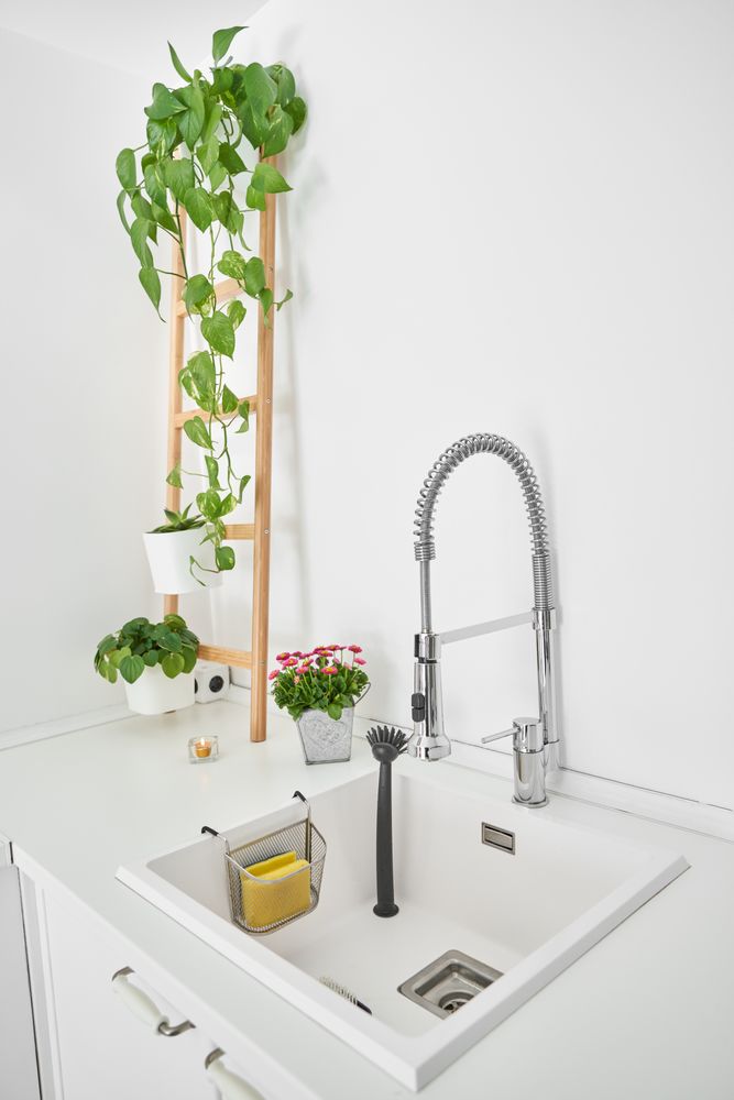 Modern kitchen interior with sink