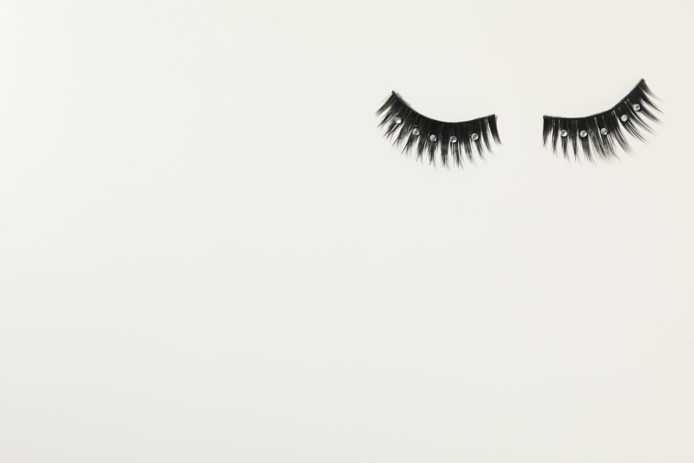 False eyelashes, concept of different makeup accessories