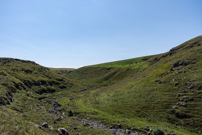 Rural landscape with canyon and river
