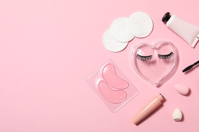 False eyelashes, concept of different makeup accessories