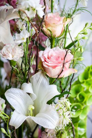 Fresh summer floral box with roses