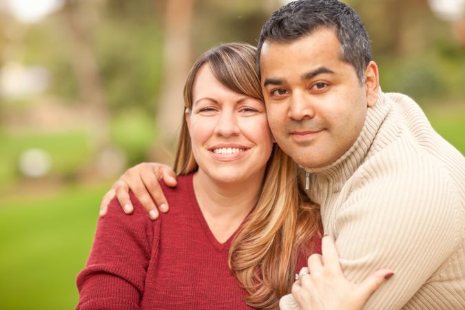 Loving Couple Portrait in the Park