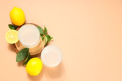 Concept of fresh summer drink - Limoncello cocktail