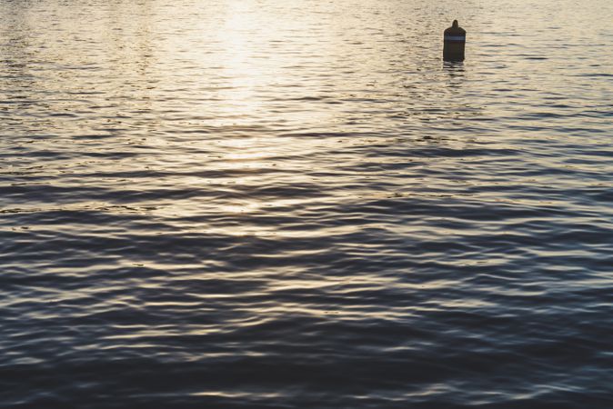 Waves on water surface with buoy