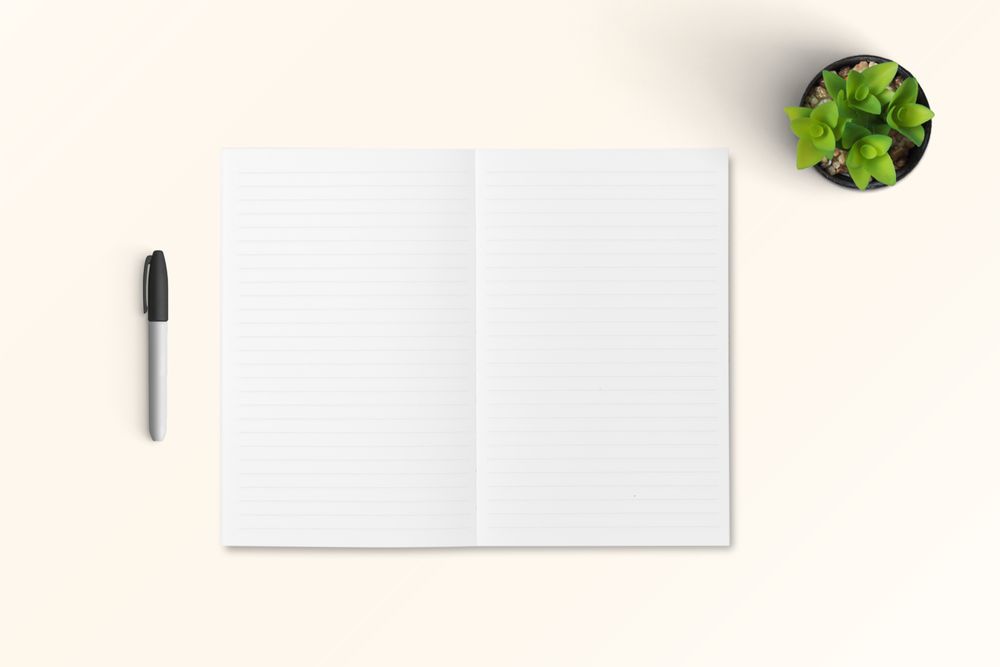 Modern workspace with  copy space on color background