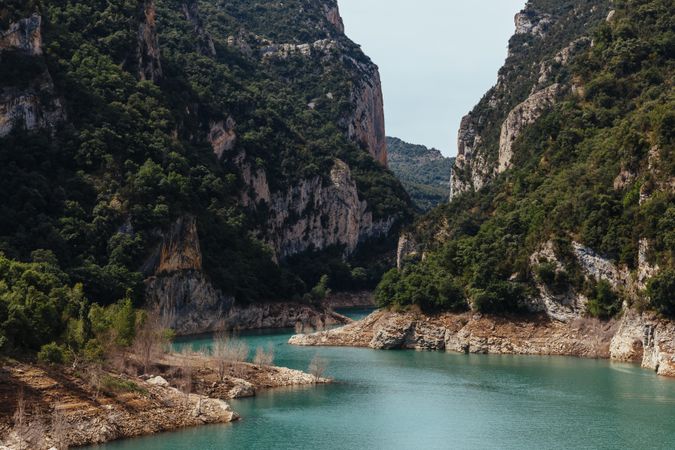 Lake in the middle of high mountains