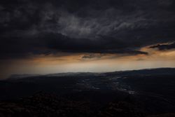 Views of the Montserrat Mountain with storm