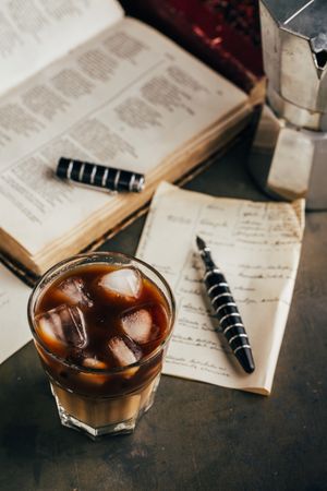Cold espresso coffee glass