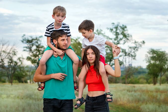 Family everyday life outdoor