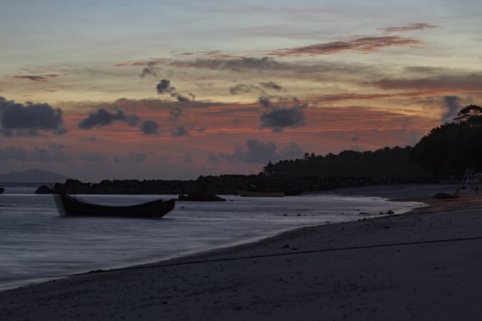 Pasir Putih Beach at sunset, facing the Indian Ocean, Indonesia