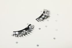 False eyelashes, concept of different makeup accessories