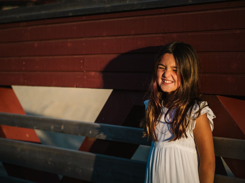 Portrait of adorable girl in sunshine