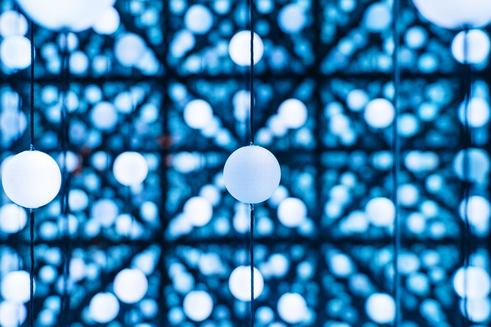 Garlands with blue lights