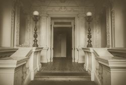 Medieval building hallway and entrance