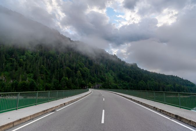 Bridge over Lake Sylvenstein, in the Karvendel Mountains in Upper Bavaria