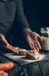 homemade carrot cake with oatmeal