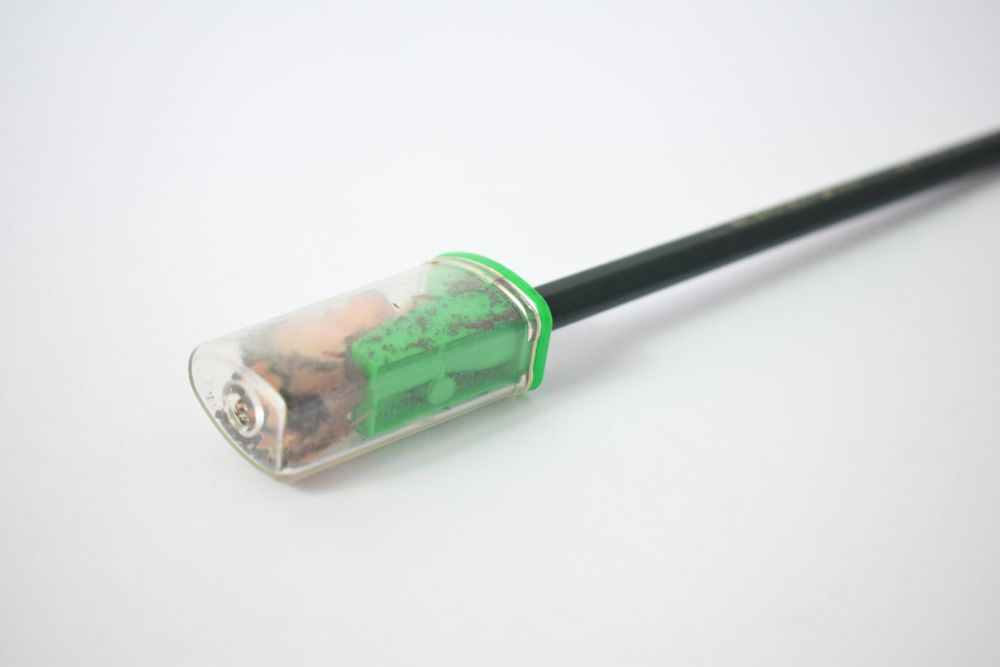 Top of pencil with sharpener
