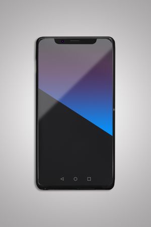 Smart phone with dark and blue screen