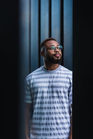 Bearded Black man in eyeglasses