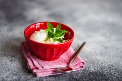 Bowl of vanilla ice cream