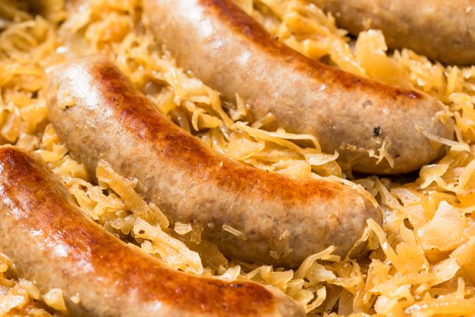 Homemade Savory Bratwurst and Sauerkraut