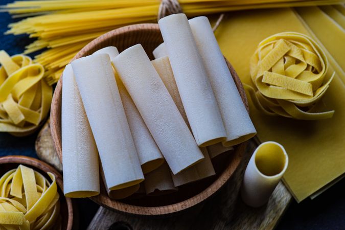 Dry Italian pasta varieties