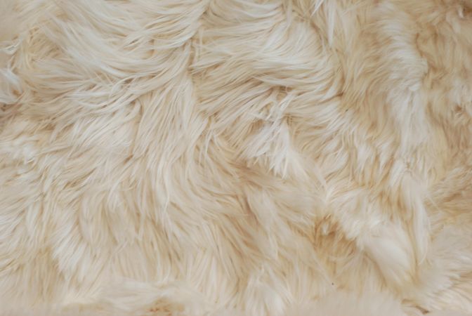 Wavy fur cream colored rug
