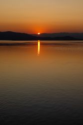 Sunset with reflections in the water