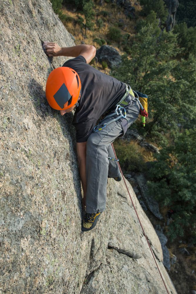 Man climbing a rock