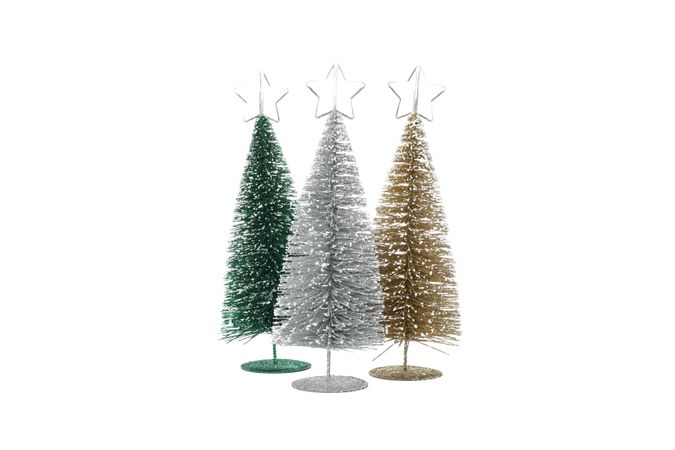 Decorative christmas trees isolated on blank background