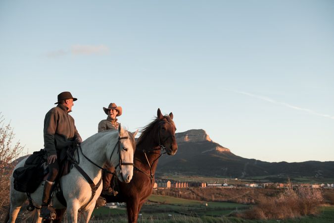 People riding horses