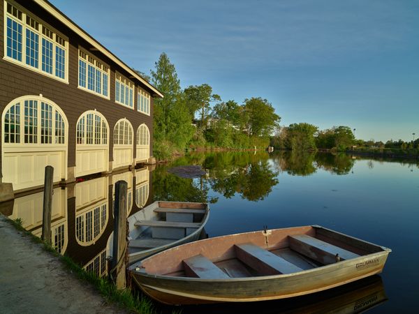 Scene at the boathouse on the campus of Smith College in Northampton, Massachusetts