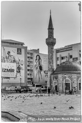 Monochrome shot of Izmir square in Turkey 5rA2Z0