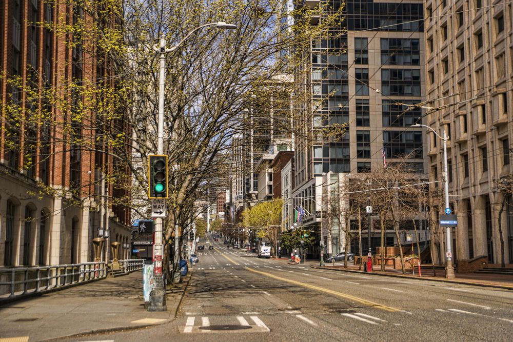 Urban street in city during daytime