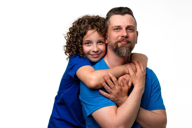 Family portrait dad and daughter