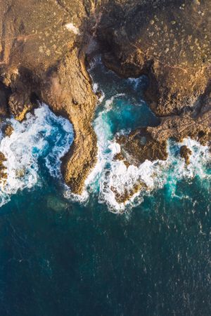 Drone view of coast with cliffs