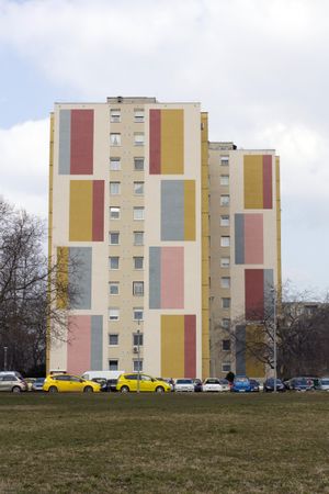 Colorful Hungarian apartment building