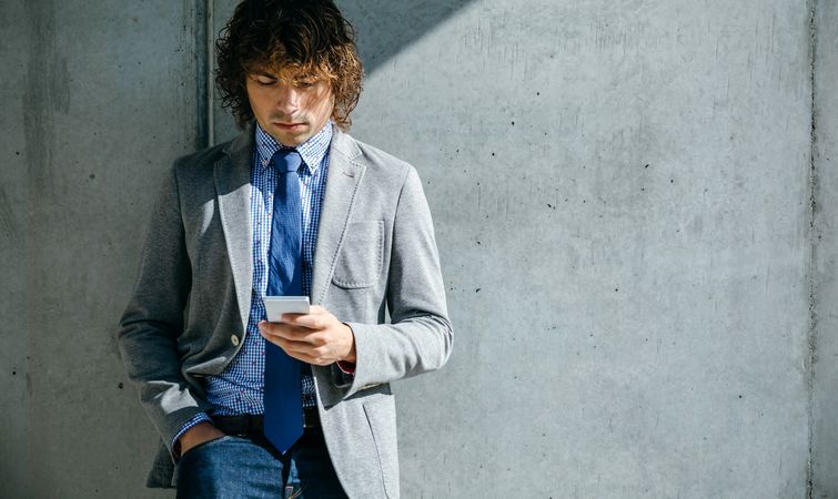 Businessman using mobile