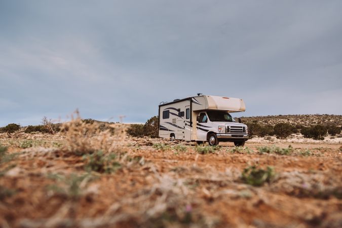 Motor home on field