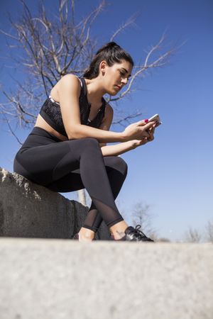 brunette woman running