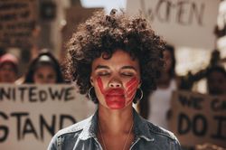 Protesting to stop women abuse