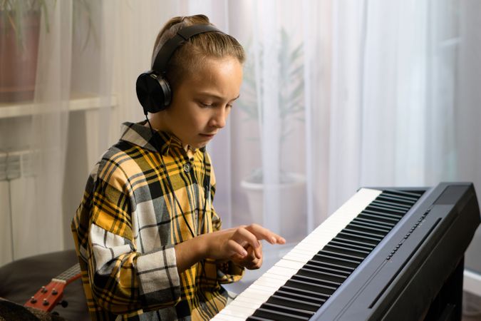 Focused Young Musician