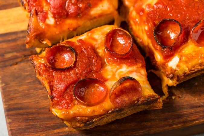 Homemade Pepperoni Detroit Style Pizza